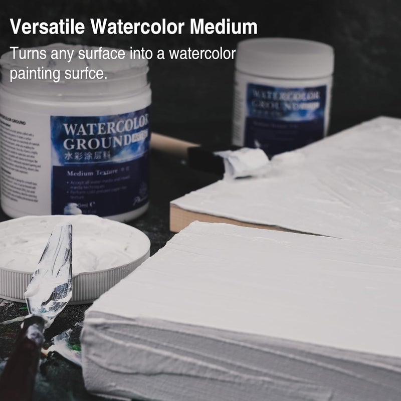 Phoenix Watercolor Ground for Canvas - 8.45 Fl Oz /250ml - Gesso Primer for Water Color Painting - Professional White Watercolor Medium for Water Based Paints - Image 4